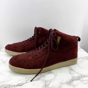 Clae Russell Mens 9.5 Burgundy Red‎ High Top Suede Sneaker Streetwear Casual